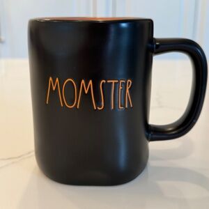 Rae Dunn MOMSTER  mug,black w/orange interior, NWT, Artisan Collection,Halloween